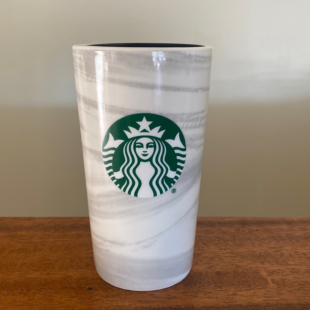 2020 Starbucks Ceramic Tumbler
Gray Swirl Marble 12 oz